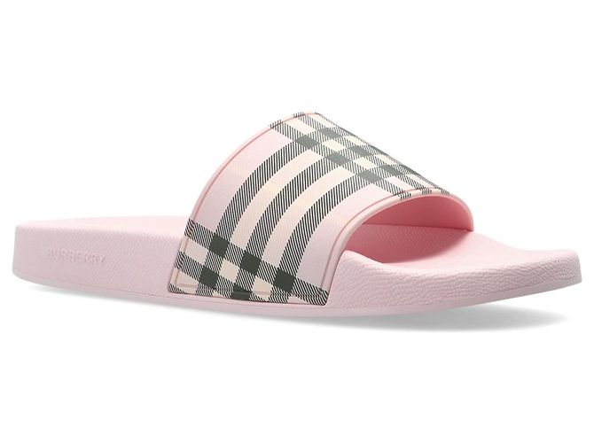 Burberry Gummischlappen rosa Check-Muster - Ansicht 3