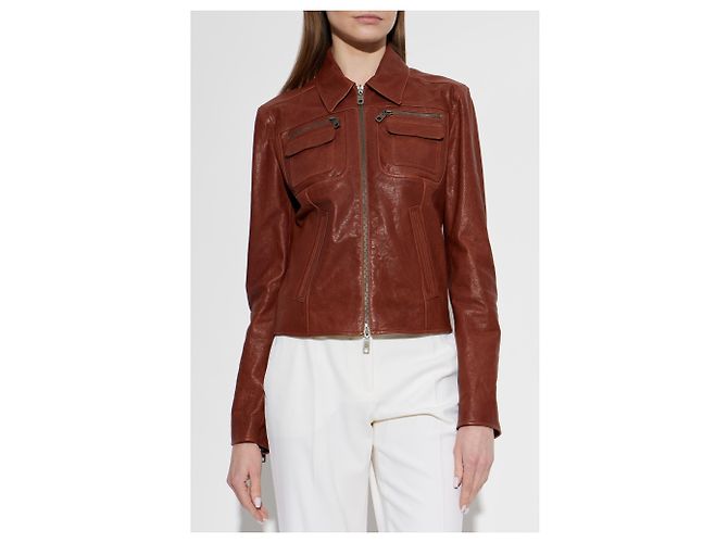 Dolce & Gabbana Brown Leather Jacket - view 2