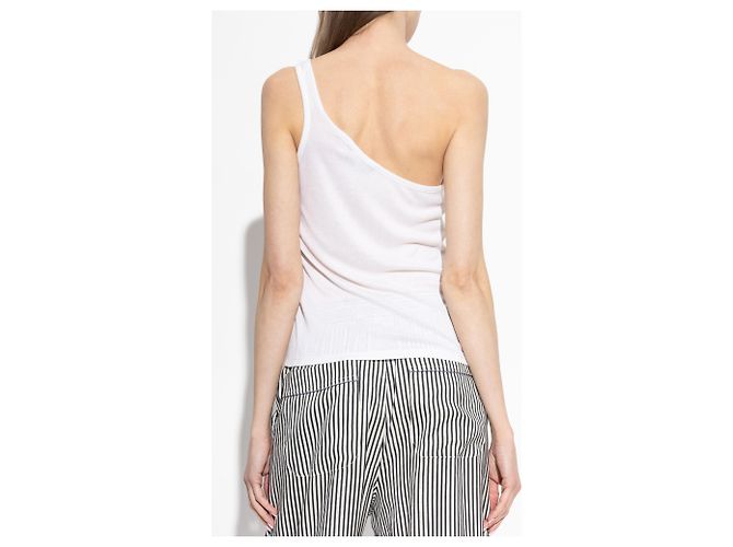 Top monospalla bianco Tom Ford a costine - vista 3