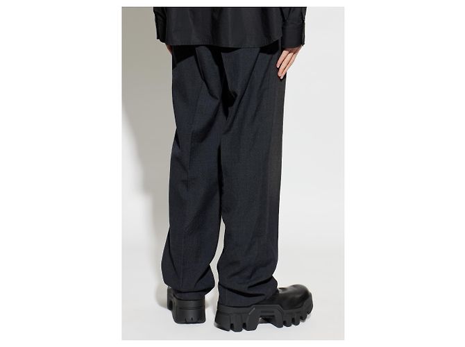 Balenciaga Calças de lã com vinco - vista 3