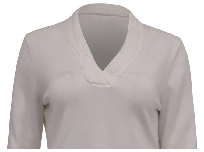 Autre Marque Brooks Brothers V-Ausschnitt Pullover aus weißer Baumwolle - Ansicht 2