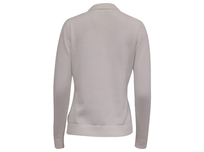 Autre Marque Brooks Brothers V-Ausschnitt Pullover aus weißer Baumwolle - Ansicht 4