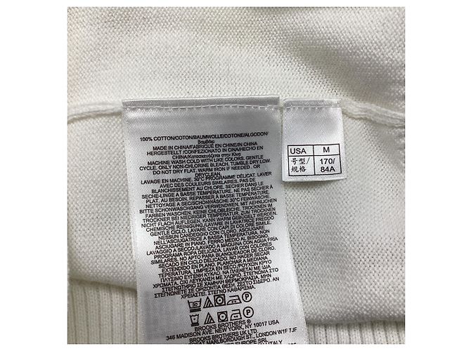 Autre Marque Brooks Brothers V-Ausschnitt Pullover aus weißer Baumwolle - Ansicht 5