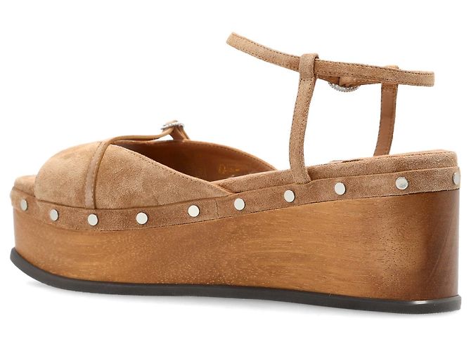 Sandali con plateau Jimmy Choo beige in pelle - vista 4