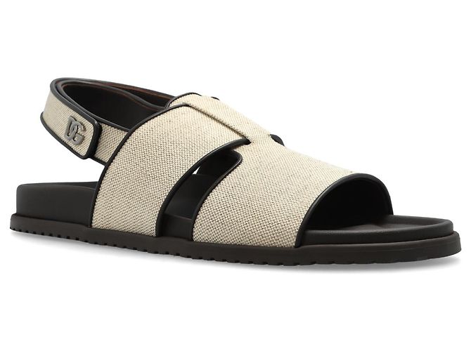 Sandali beige con logo Dolce & Gabbana - vista 3