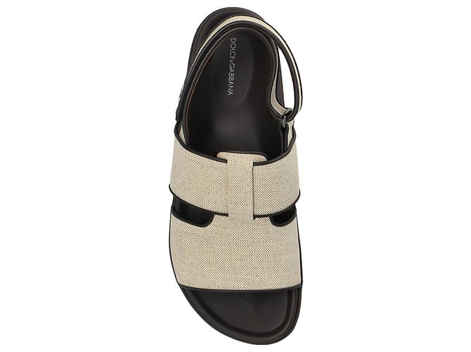 Sandali beige con logo Dolce & Gabbana - vista 5