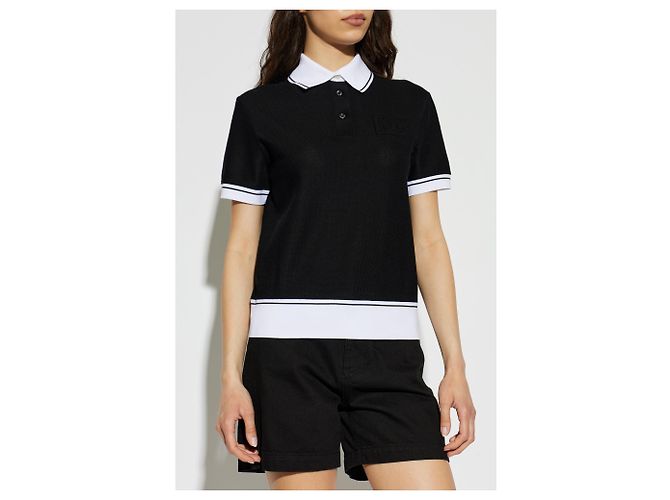 Polo in cotone nera con logo Dolce & Gabbana - vista 2
