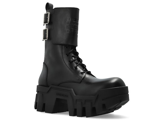 Balenciaga Botas de cano curto com plataforma 'Bulldozer Combat' - vista 3