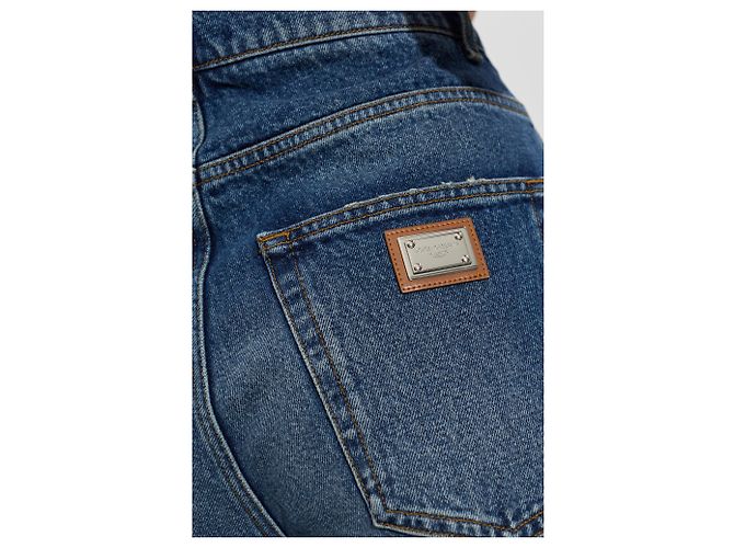 Jeans de algodão azul de perna reta Dolce & Gabbana - vista 4