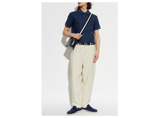 Polo Burberry Eddie Blu in Cotone Piqué - vista 2