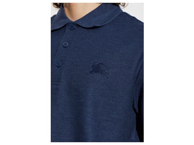 Polo Burberry Eddie Blu in Cotone Piqué - vista 5