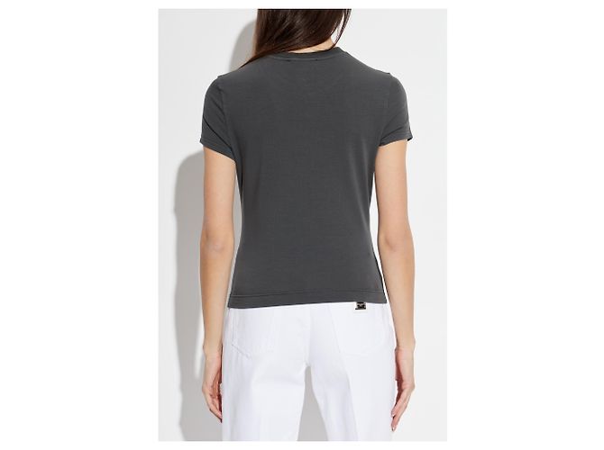 T-shirt in cotone stampata grigia Dolce & Gabbana - vista 2