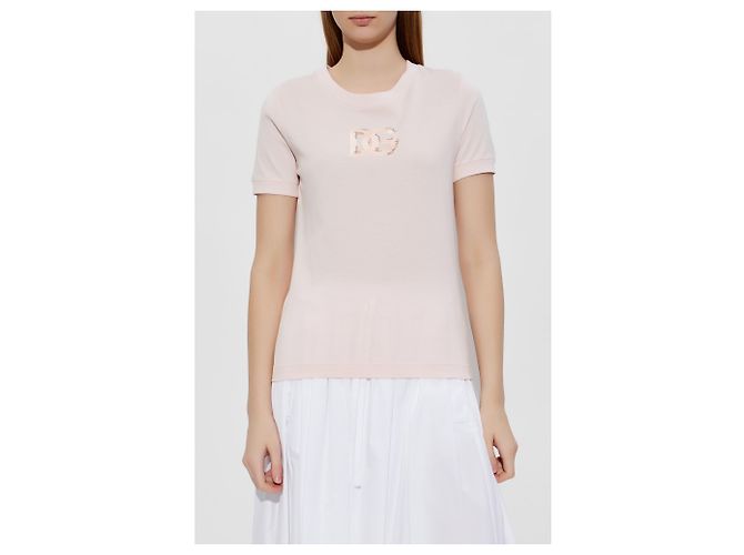 Dolce & Gabbana T-Shirt mit schimmerndem Logo - Ansicht 2