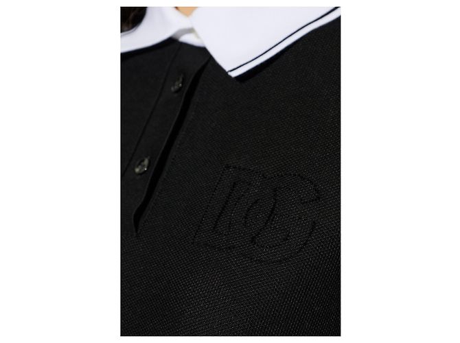 Dolce & Gabbana Logo Poloshirt Schwarz Baumwolle - Ansicht 4