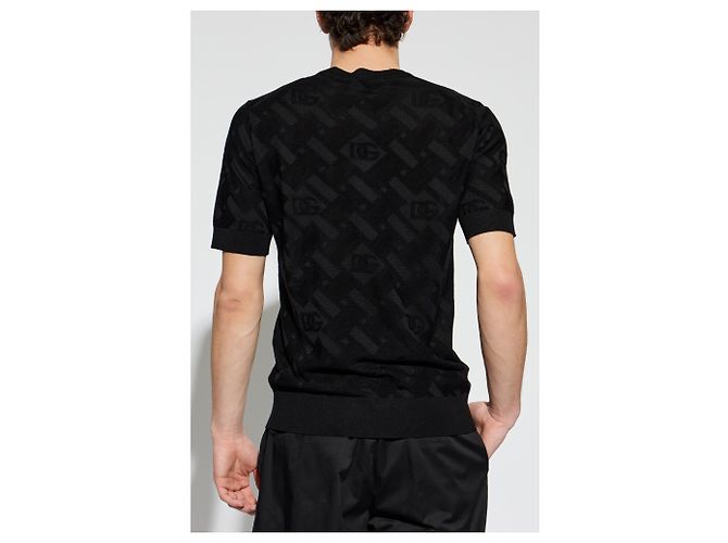 Dolce & Gabbana Seiden T-Shirt Schwarz - Ansicht 2