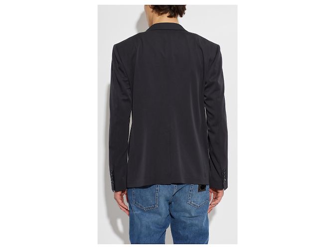 Blazer doppiopetto in lana nera Dolce & Gabbana - vista 3