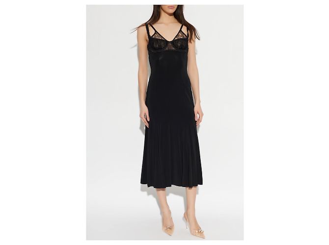 Dolce & Gabbana Vestido de alças com inserções de renda - vista 2