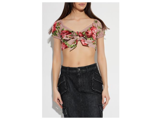 Dolce & Gabbana Top corto con motivo floral - vista 2