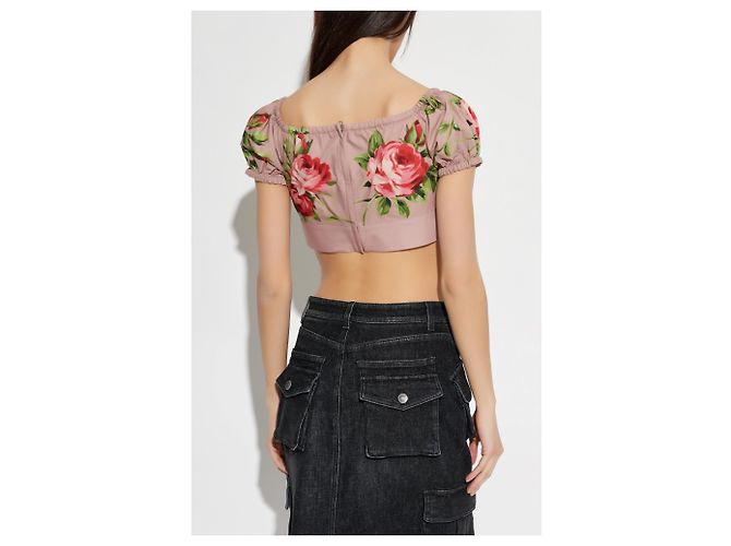 Dolce & Gabbana Top corto con motivo floral - vista 3