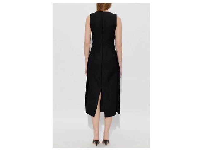 Vestido Jacquemus Tablier preto de linho - vista 3