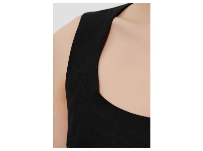Vestido Jacquemus Tablier preto de linho - vista 4