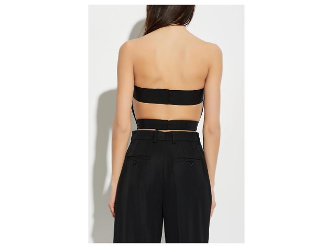 Dolce & Gabbana Black Mesh Bustier Backless Top - view 3