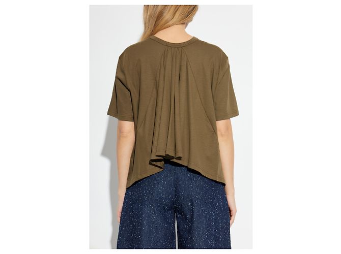 Top Jacquemus oversize de algodón y seda verde - vista 2