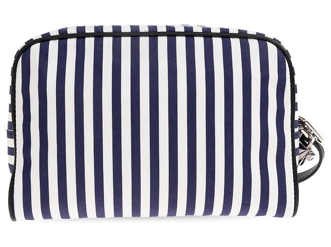 Sac Dolce & Gabbana en coton bleu à rayures avec écusson logo - vue 2