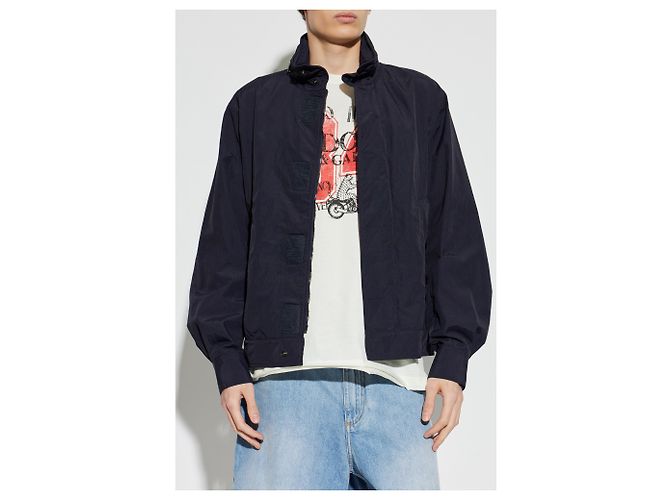 Dolce & Gabbana Jacke in Marineblau mit Logo aus Polyamid - Ansicht 2