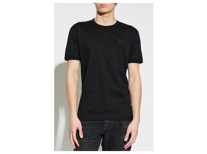 Dolce & Gabbana Logo T-Shirt Schwarz Baumwolle - Ansicht 2