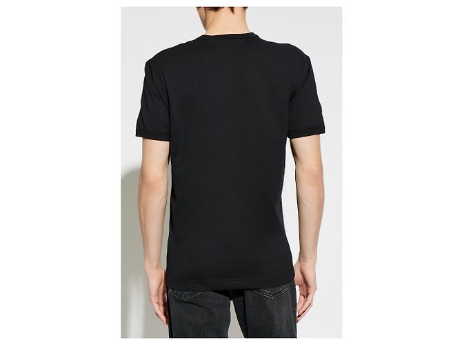 Dolce & Gabbana Logo T-Shirt Schwarz Baumwolle - Ansicht 3