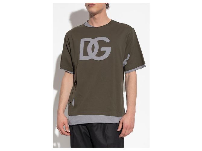 Dolce & Gabbana Double-layer Cotton T-shirt Green - view 2