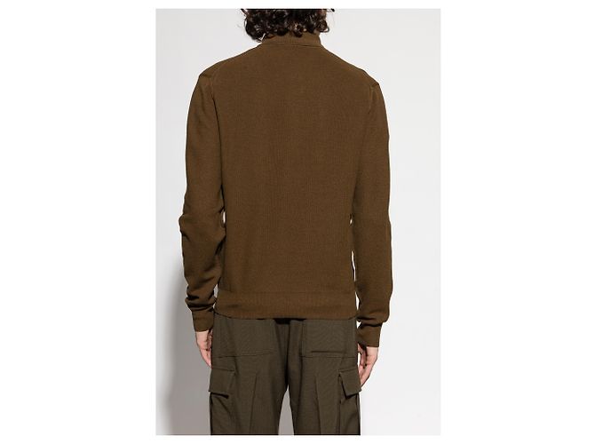 Polo de manga comprida Tom Ford em seda castanho - vista 2