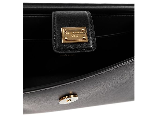 Bolsa de ombro em couro preto Dolce & Gabbana - vista 4