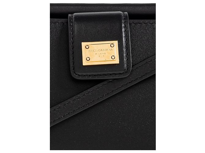 Bolsa de ombro em couro preto Dolce & Gabbana - vista 5