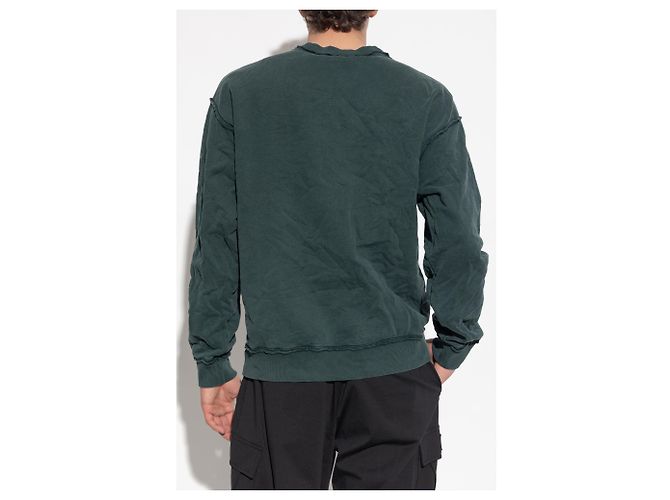 Felpa Dolce & Gabbana Logo Verde in Cotone - vista 3