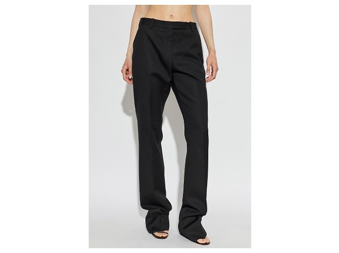 Tom Ford Pantaloni Crisp Crease Neri Lana - vista 2