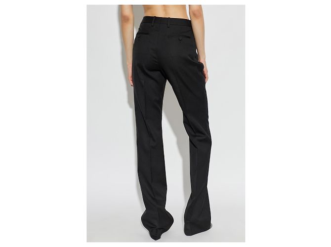 Tom Ford Pantaloni Crisp Crease Neri Lana - vista 3