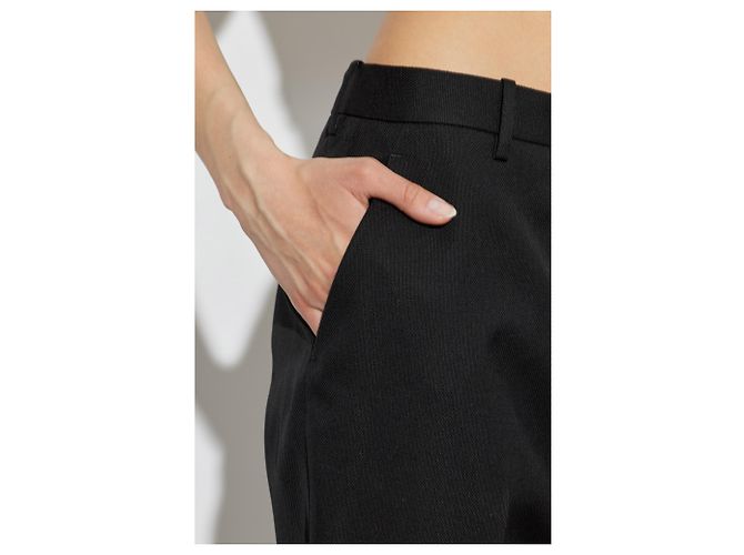 Tom Ford Pantaloni Crisp Crease Neri Lana - vista 4