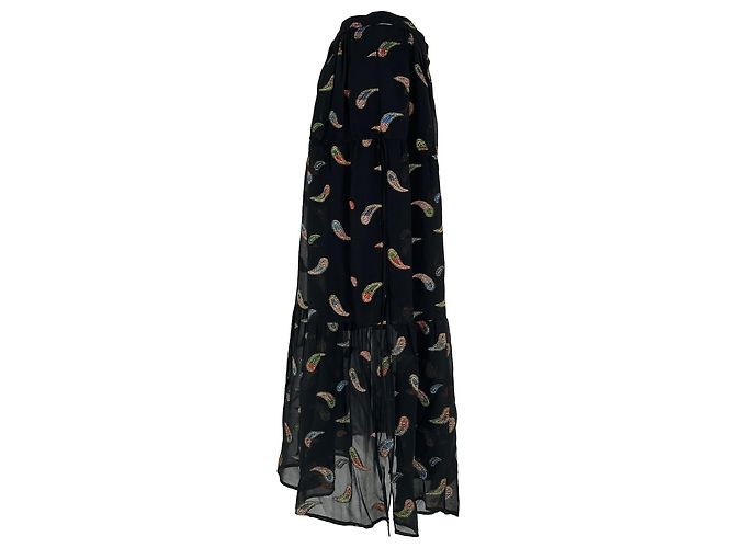 Chloé Rock aus Lurex-Jacquard mit Paisley-Print aus schwarzer Viskose - Ansicht 2