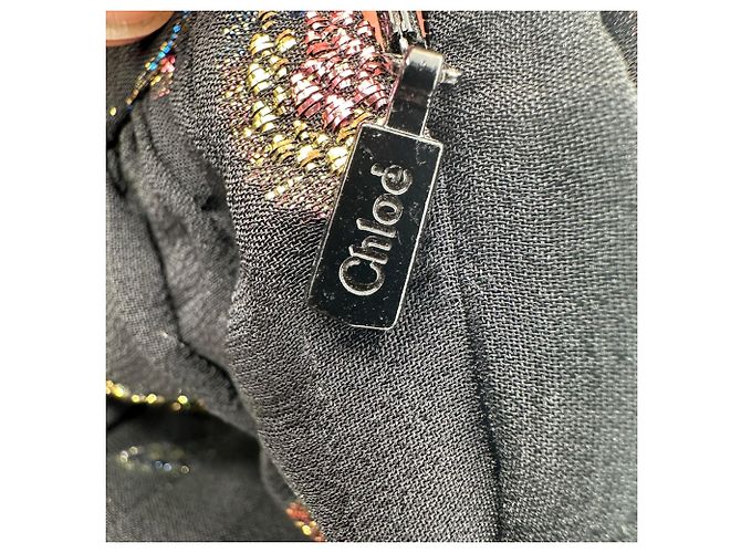Chloé Rock aus Lurex-Jacquard mit Paisley-Print aus schwarzer Viskose - Ansicht 3