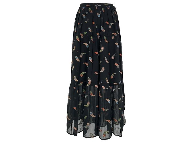 Chloé Rock aus Lurex-Jacquard mit Paisley-Print aus schwarzer Viskose - Ansicht 4