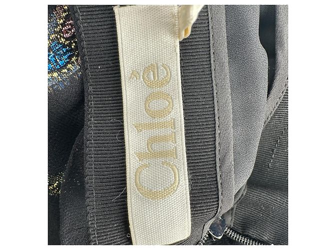 Chloé Rock aus Lurex-Jacquard mit Paisley-Print aus schwarzer Viskose - Ansicht 7
