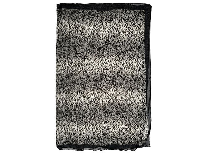 Autre Marque Saint Laurent Schal mit Animal-Print aus mehrfarbiger Seide - Ansicht 2