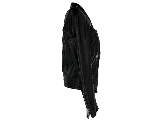 Zadig & Voltaire Biker Jacke aus schwarzem Leder - Ansicht 2