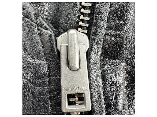 Zadig & Voltaire Biker Jacke aus schwarzem Leder - Ansicht 4