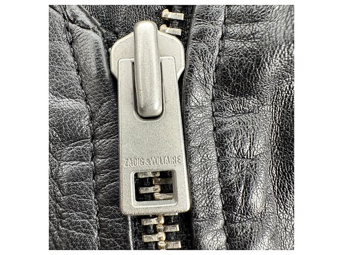 Zadig & Voltaire Biker Jacke aus schwarzem Leder - Ansicht 5