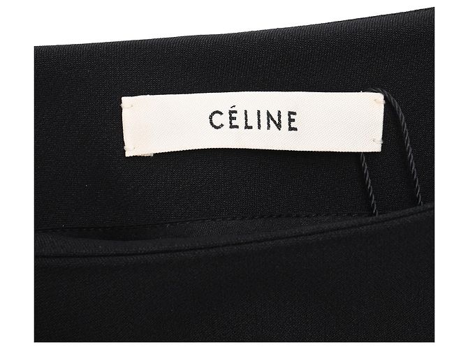 Edge Céline Falda midi Celine con abertura lateral en viscosa negra - vista 4