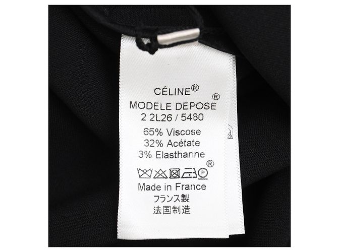 Edge Céline Falda midi Celine con abertura lateral en viscosa negra - vista 7