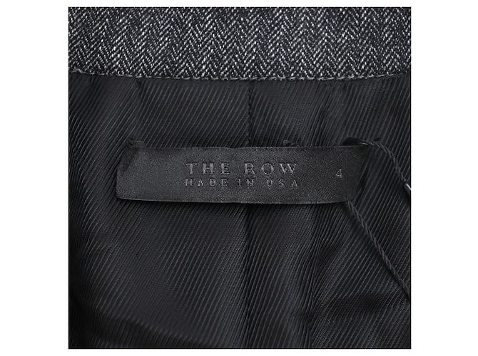 Blazer à rayures The Row en laine grise - vue 5